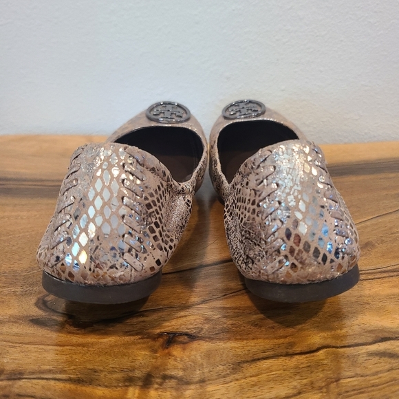 Tory Burch Heidi Metallic Snake Print Ballet Flats - Picture 5 of 12